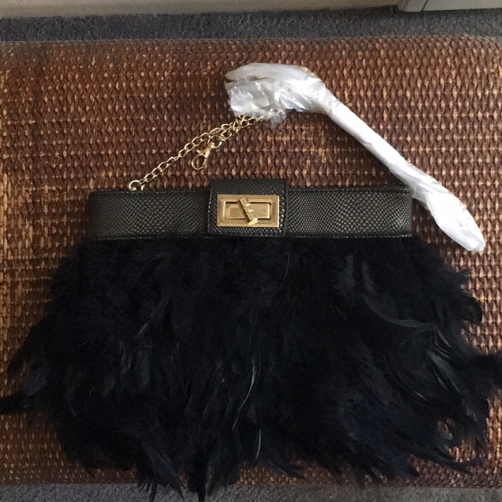 Black Feathered clutch
